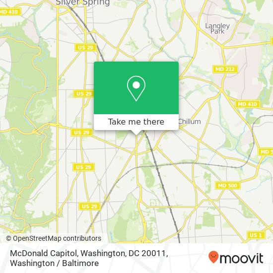 Mapa de McDonald Capitol, Washington, DC 20011