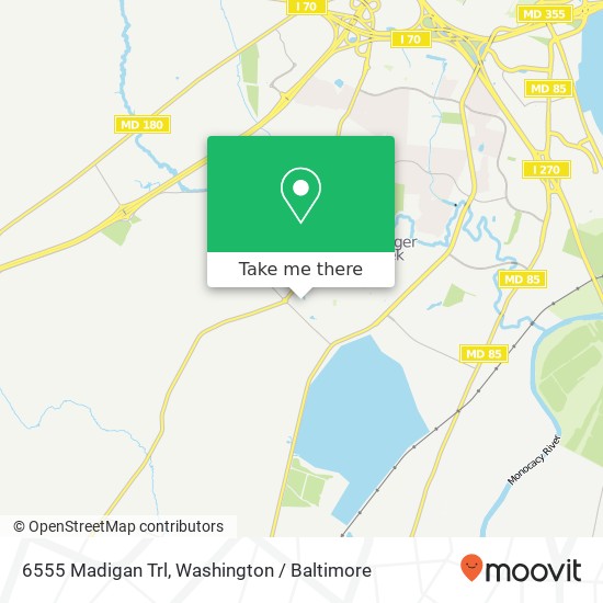 Mapa de 6555 Madigan Trl, Frederick, MD 21703