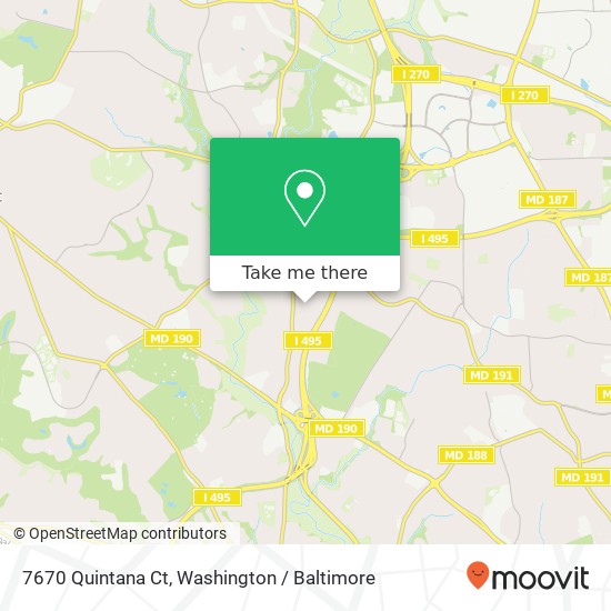 Mapa de 7670 Quintana Ct, Bethesda, MD 20817