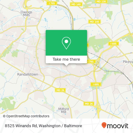 Mapa de 8525 Winands Rd, Randallstown, MD 21133