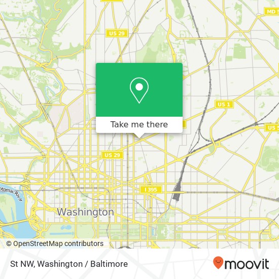 Mapa de St NW, Washington, DC 20001