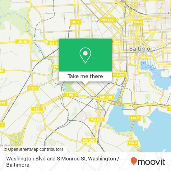 Washington Blvd and S Monroe St, Baltimore, MD 21230 map