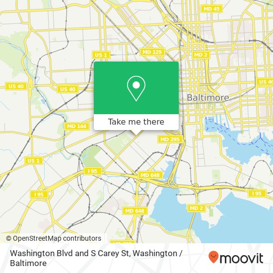 Washington Blvd and S Carey St, Baltimore, MD 21223 map