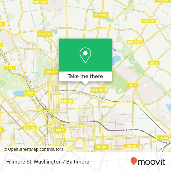 Mapa de Fillmore St, Baltimore, MD 21218