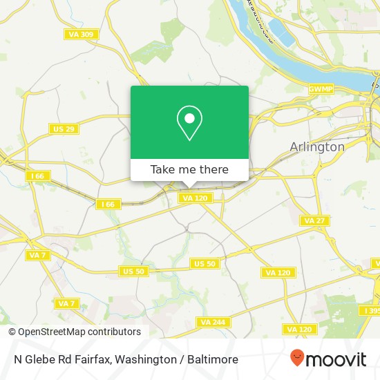 Mapa de N Glebe Rd Fairfax, Arlington, VA 22203