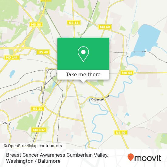 Mapa de Breast Cancer Awareness Cumberlain Valley, 324 E Antietam St