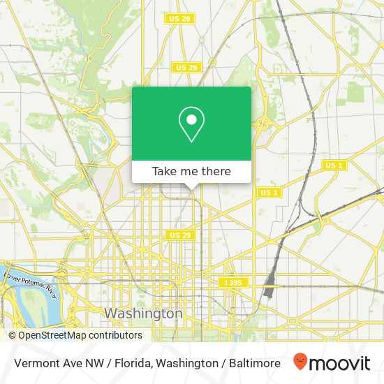 Mapa de Vermont Ave NW / Florida, Washington, DC 20001