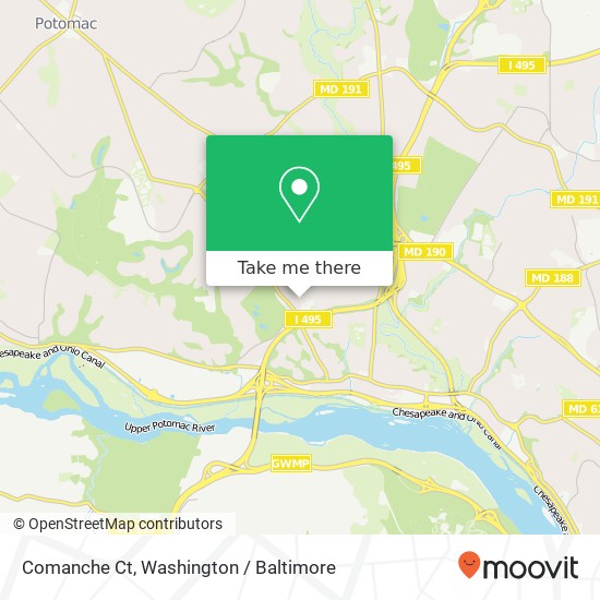 Comanche Ct, Bethesda, MD 20817 map