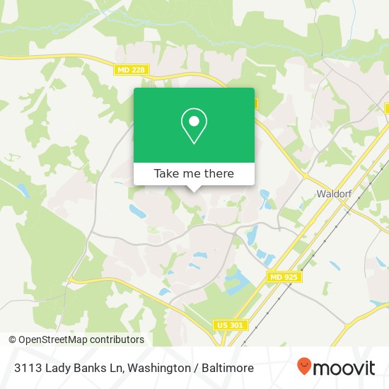 Mapa de 3113 Lady Banks Ln, Waldorf, MD 20603