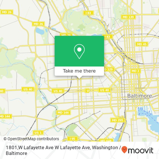 Mapa de 1801,W Lafayette Ave W Lafayette Ave, Baltimore, MD 21217