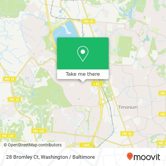 Mapa de 28 Bromley Ct, Lutherville Timonium, MD 21093