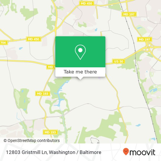 Mapa de 12803 Gristmill Ln, Bowie, MD 20721