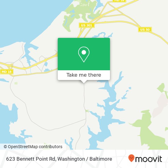 Mapa de 623 Bennett Point Rd, Queenstown, MD 21658