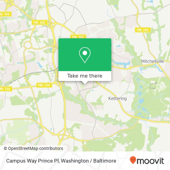 Mapa de Campus Way Prince Pl, Upper Marlboro, MD 20774