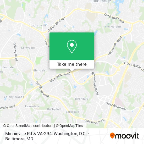 Minnieville Rd & VA-294 map
