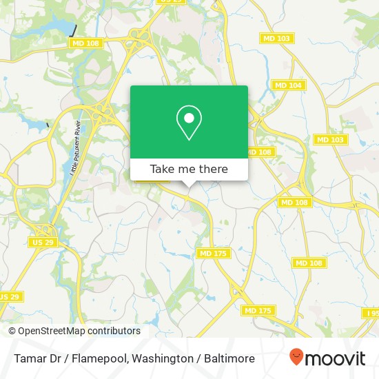 Mapa de Tamar Dr / Flamepool, Columbia, MD 21045