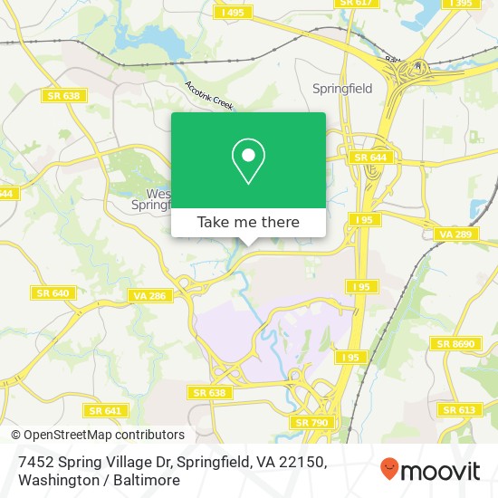 7452 Spring Village Dr, Springfield, VA 22150 map