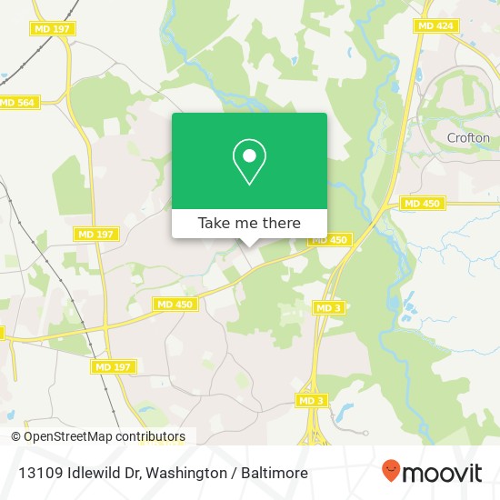 Mapa de 13109 Idlewild Dr, Bowie, MD 20715