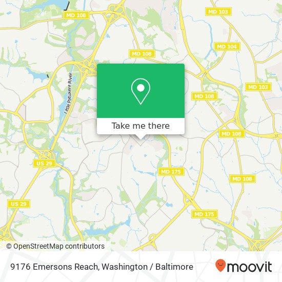 Mapa de 9176 Emersons Reach, Columbia, MD 21045