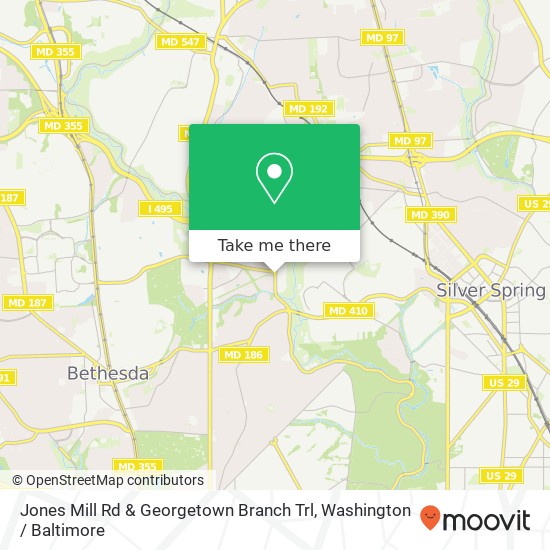 Mapa de Jones Mill Rd & Georgetown Branch Trl, Chevy Chase (BETHESDA), MD 20815