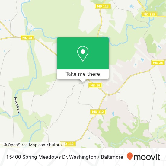 Mapa de 15400 Spring Meadows Dr, Germantown, MD 20874