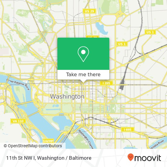 Mapa de 11th St NW I, Washington, DC 20001