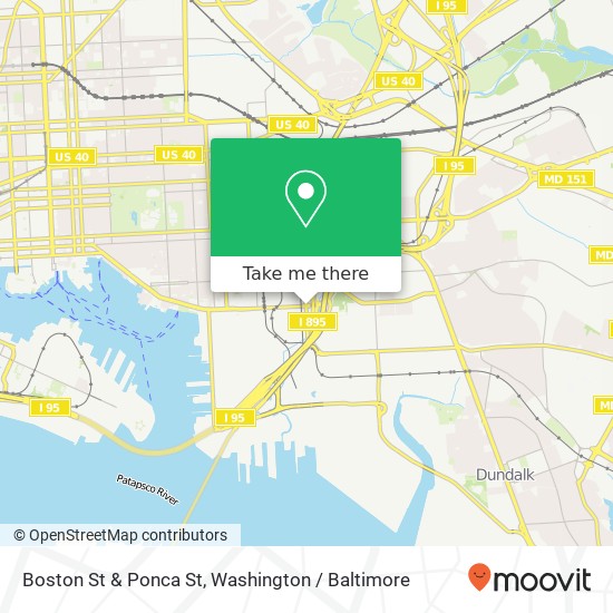 Mapa de Boston St & Ponca St, Baltimore, MD 21224
