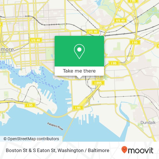 Mapa de Boston St & S Eaton St, Baltimore, MD 21224