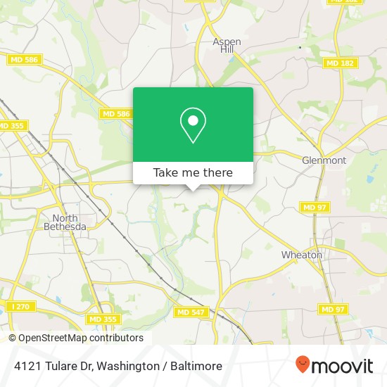 Mapa de 4121 Tulare Dr, Silver Spring, MD 20906