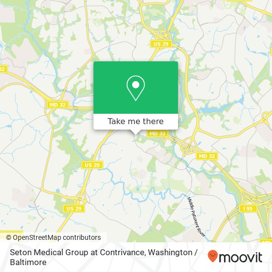 Mapa de Seton Medical Group at Contrivance, 8325 Guilford Rd Columbia, MD 21046