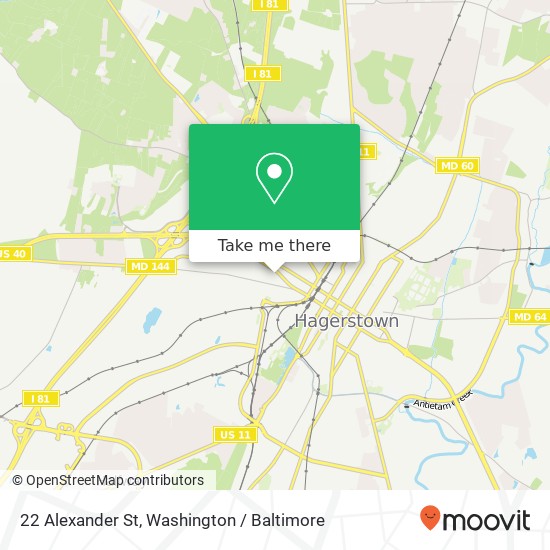 Mapa de 22 Alexander St, Hagerstown, MD 21740