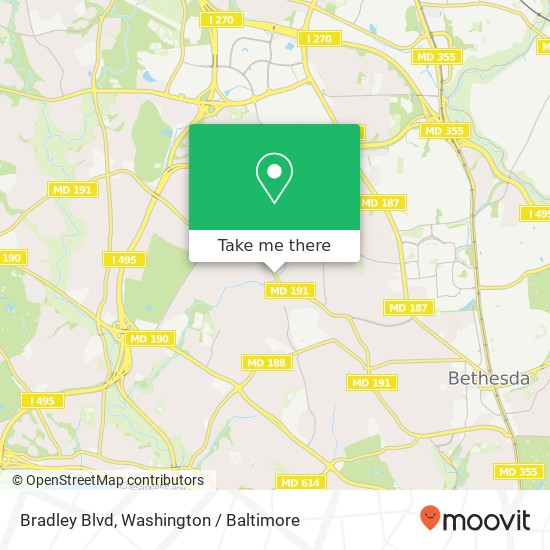 Mapa de Bradley Blvd, Bethesda, MD 20817