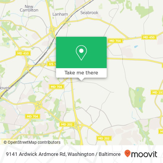 Mapa de 9141 Ardwick Ardmore Rd, Glenarden, MD 20774