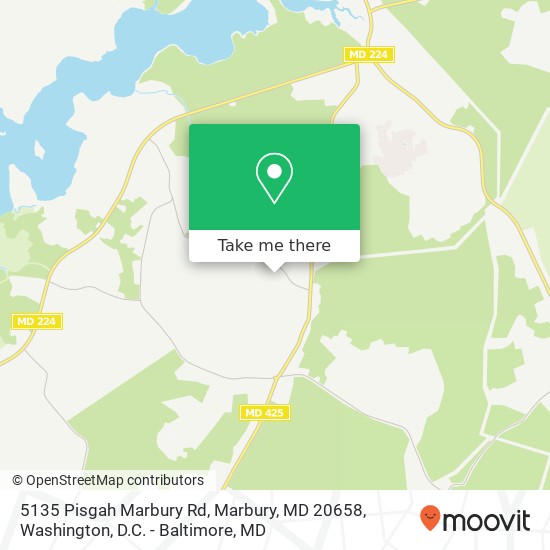 Mapa de 5135 Pisgah Marbury Rd, Marbury, MD 20658