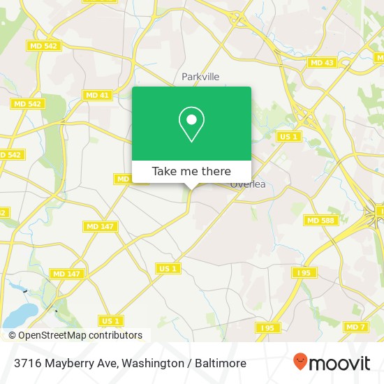 Mapa de 3716 Mayberry Ave, Baltimore, MD 21206