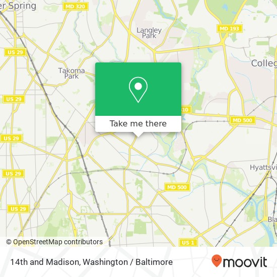 14th and Madison, Hyattsville, MD 20782 map