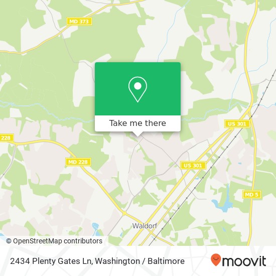 Mapa de 2434 Plenty Gates Ln, Waldorf, MD 20601