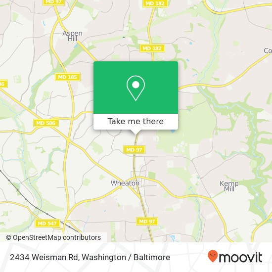 Mapa de 2434 Weisman Rd, Silver Spring, MD 20902