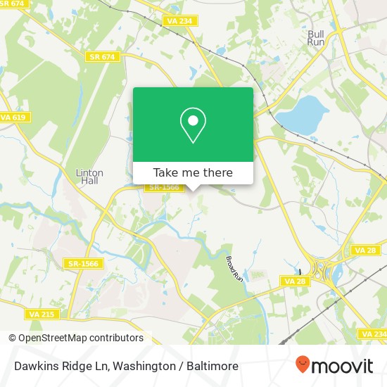 Mapa de Dawkins Ridge Ln, Bristow, VA 20136