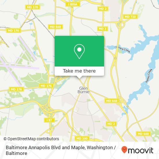 Mapa de Baltimore Annapolis Blvd and Maple, Glen Burnie, MD 21061