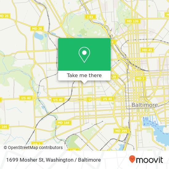 Mapa de 1699 Mosher St, Baltimore, MD 21217