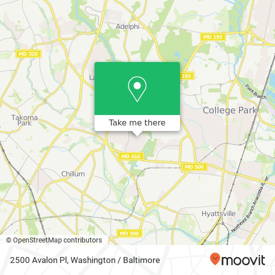 2500 Avalon Pl, Hyattsville, MD 20783 map