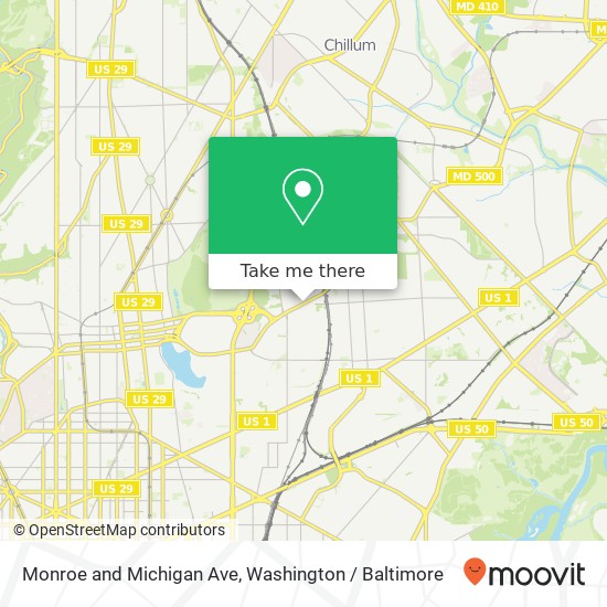 Mapa de Monroe and Michigan Ave, Washington, DC 20017