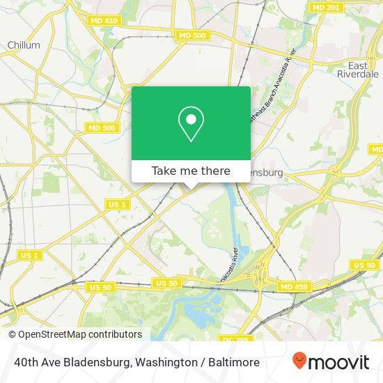 Mapa de 40th Ave Bladensburg, Brentwood, MD 20722