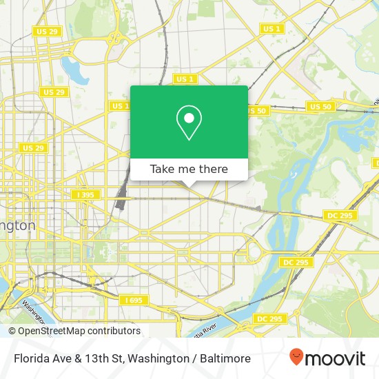 Florida Ave & 13th St, Washington, DC 20002 map