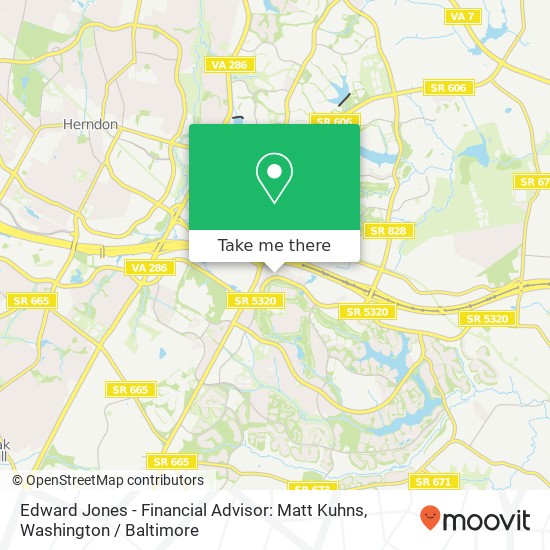 Mapa de Edward Jones - Financial Advisor: Matt Kuhns, 11800 Sunrise Valley Dr