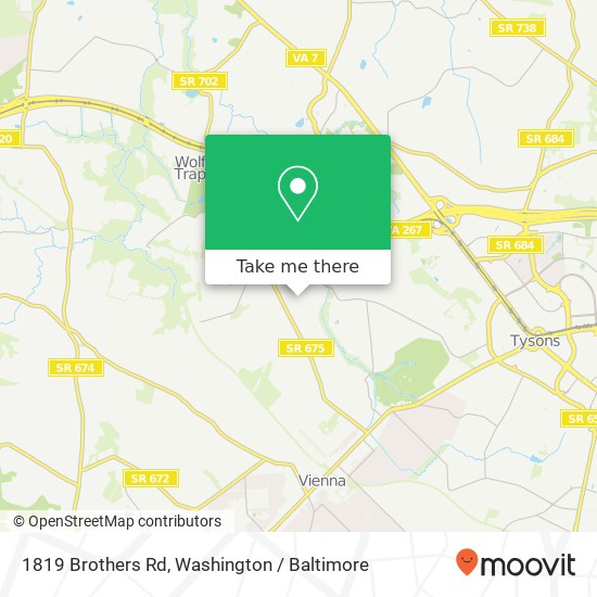 Mapa de 1819 Brothers Rd, Vienna, VA 22182