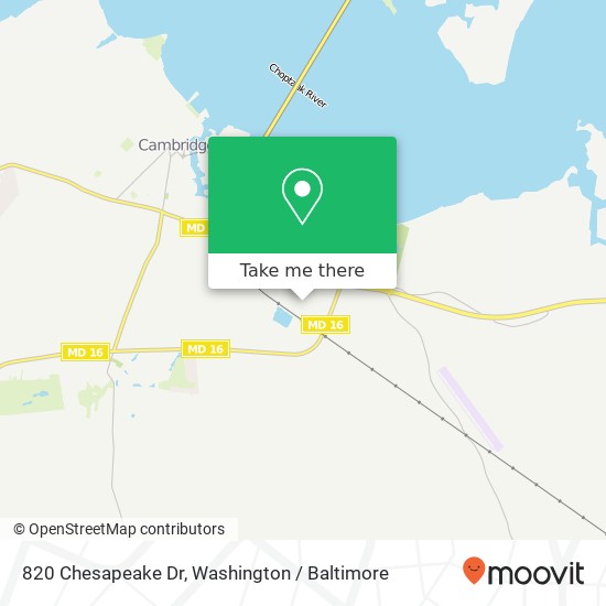 Mapa de 820 Chesapeake Dr, Cambridge, MD 21613