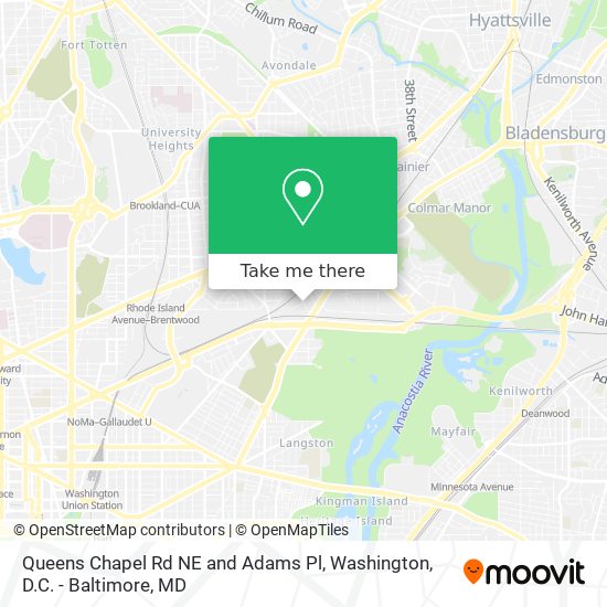 Mapa de Queens Chapel Rd NE and Adams Pl
