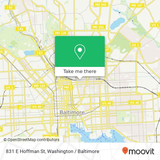 Mapa de 831 E Hoffman St, Baltimore, MD 21202